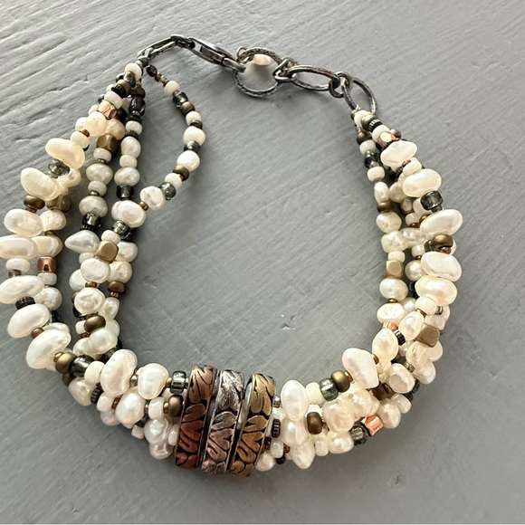 Silpada 925 Sterling Silver & Pearls Multi Strand Bracelet - Picture 2 of 10